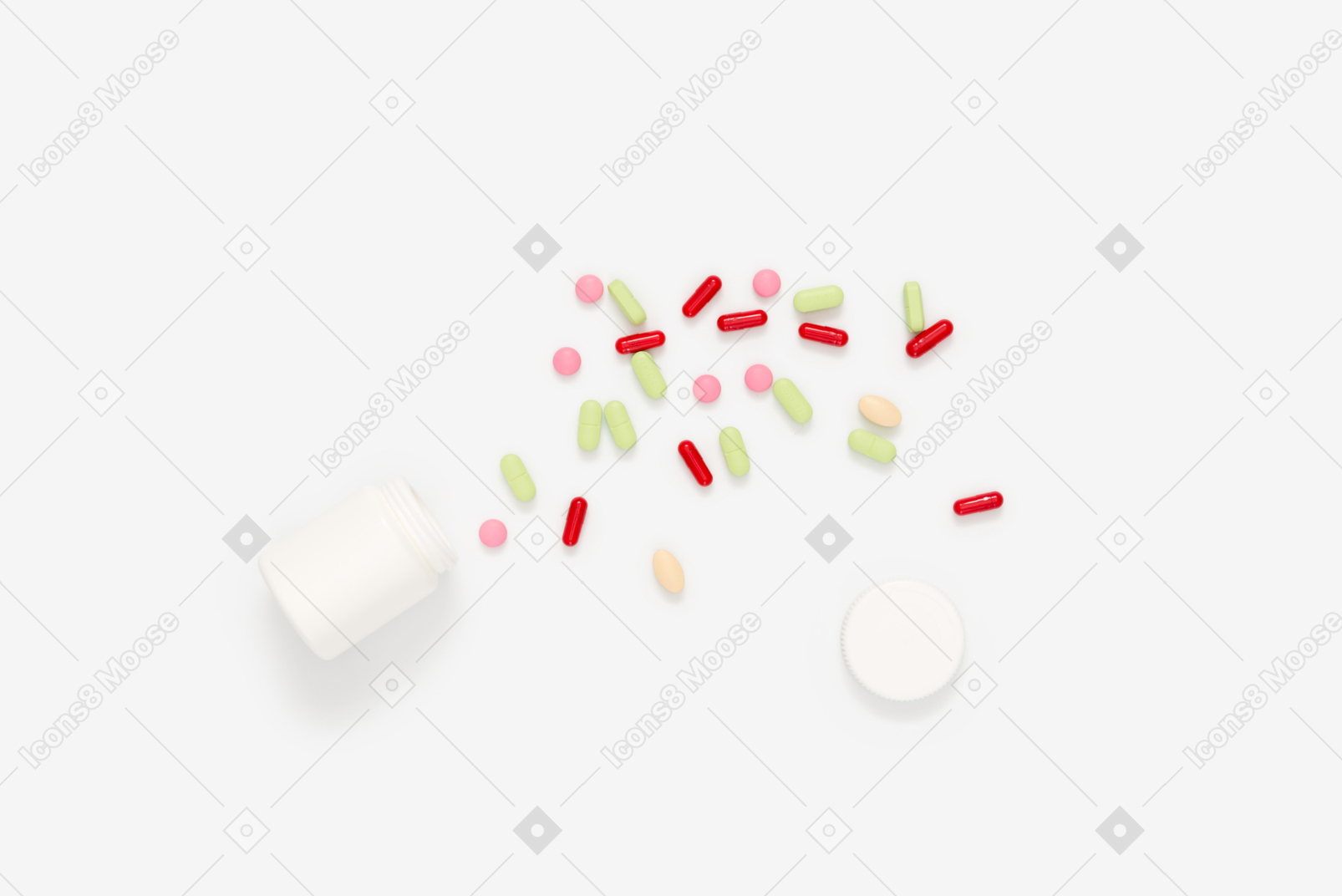 Pill bottle lying on its side