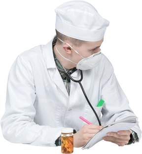 Doctor writting something