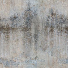 旧的灰色石膏墙与模具污渍