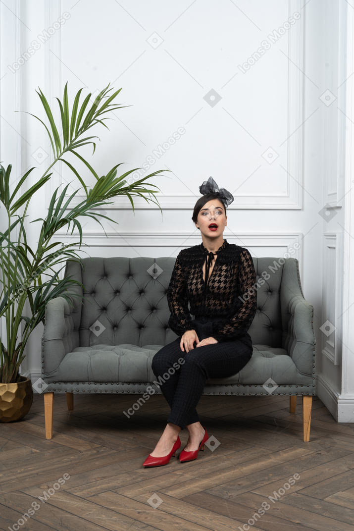 Person sitting on a couch