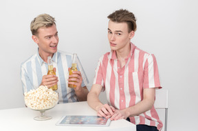 Beer and popcorn for romantic movie night, really?