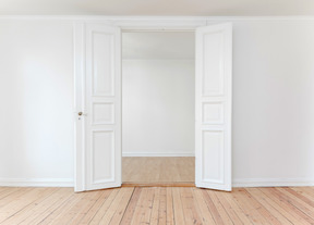 White wall and white door background