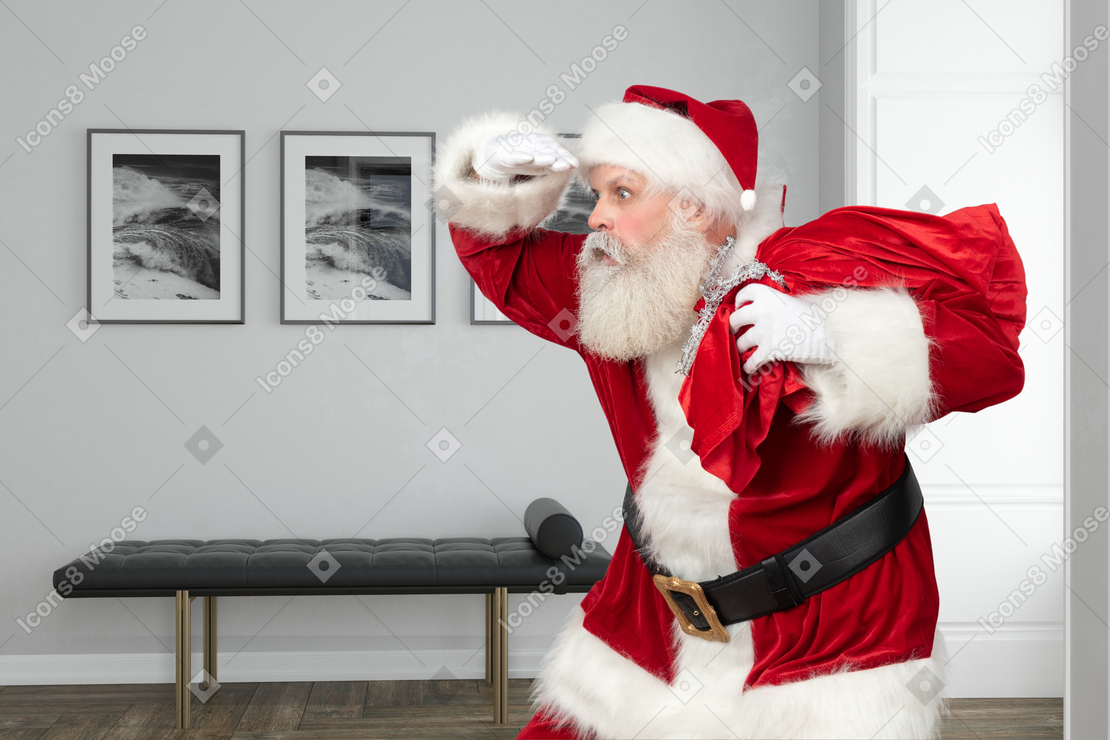 Santa claus creeping around your house