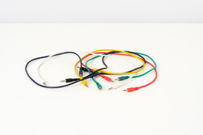 Colorful wires on a white background