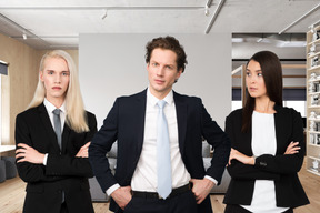 Business people standing in an office