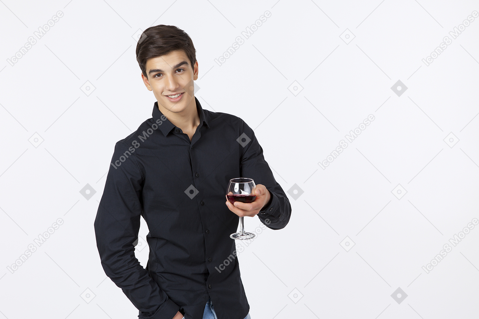 Having a good time with a glass of wine