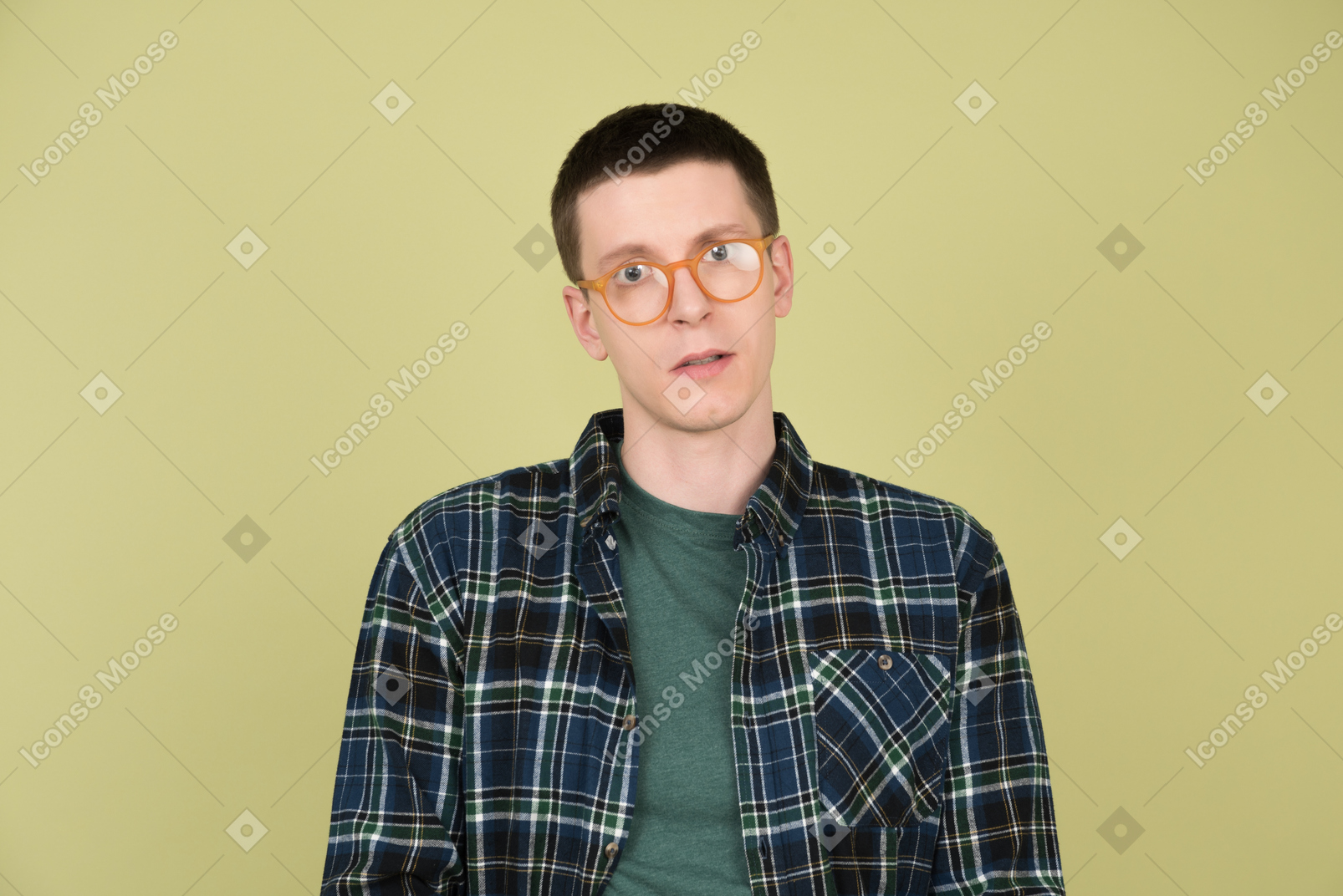 Young handsome man in glasses