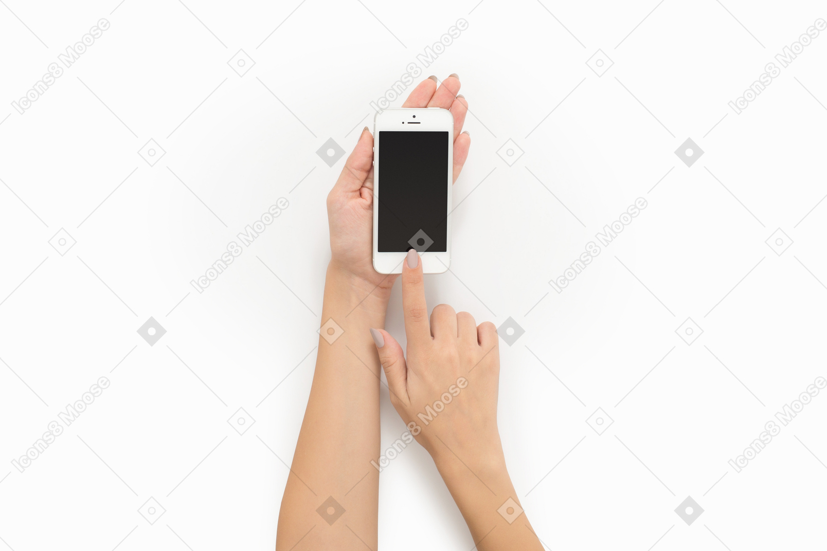 Female hand switching on iphone