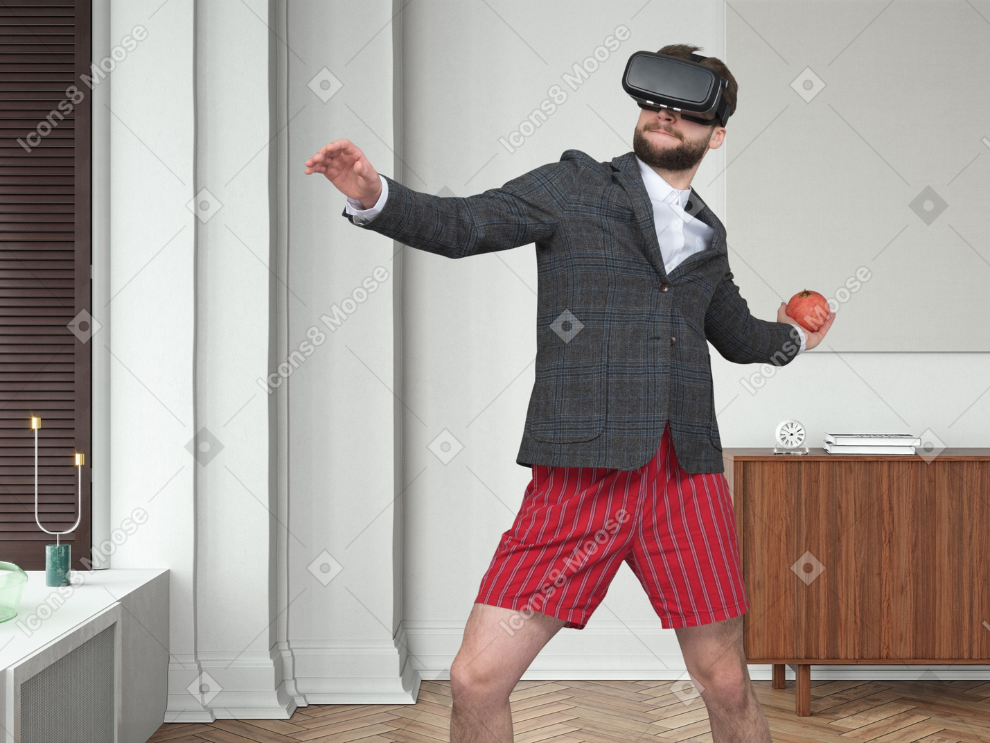 Man playing a vr game