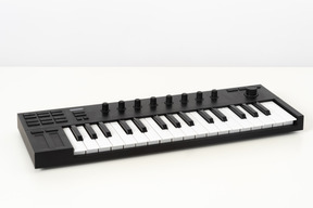 Musical keyboard on a white background