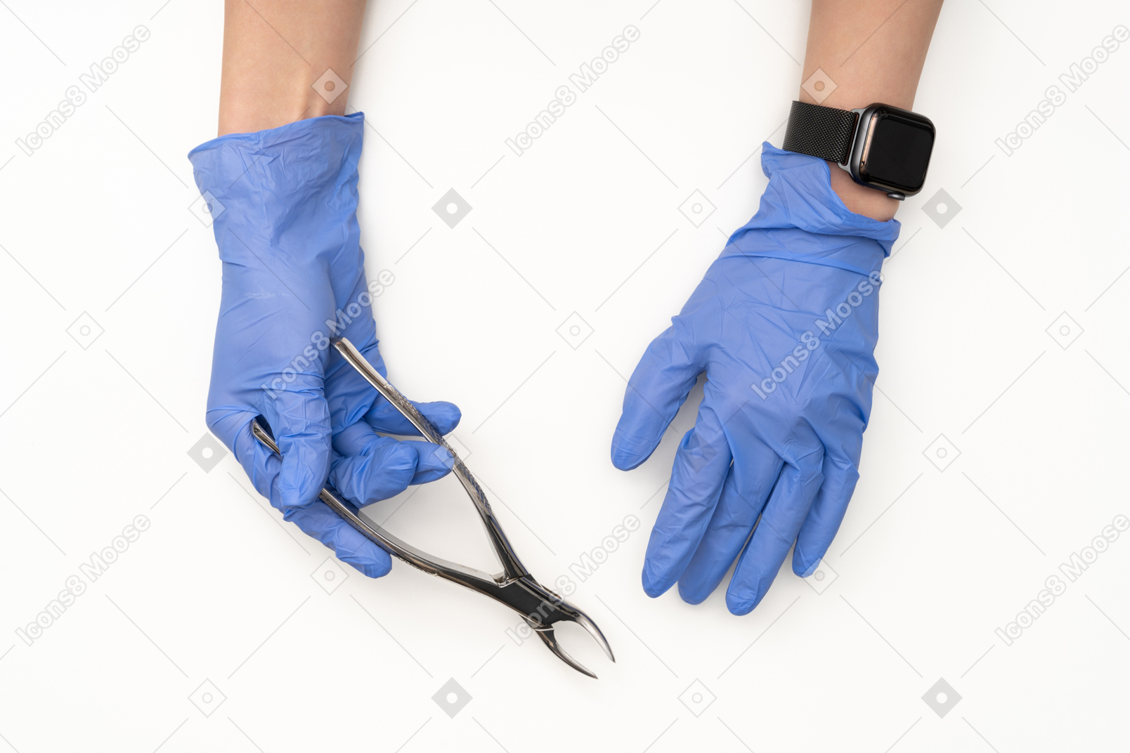 Female hands holding medical equipment