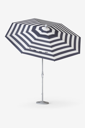 Black and white umbrella on white background