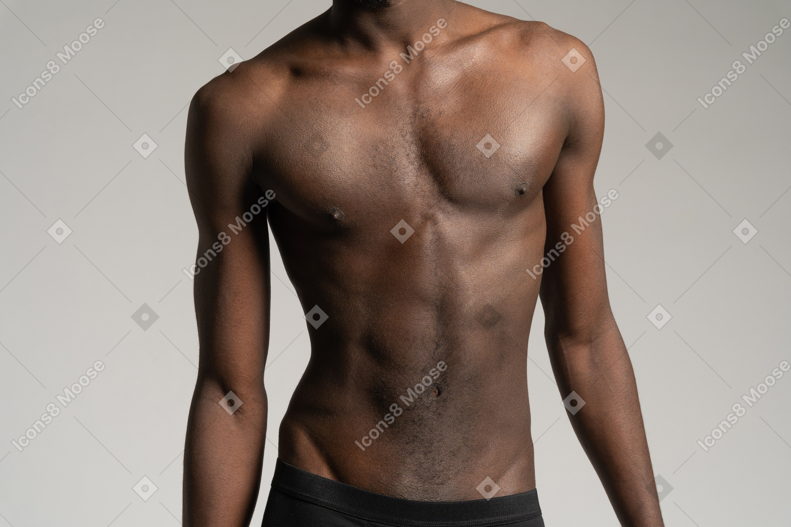 Tilted torso of man