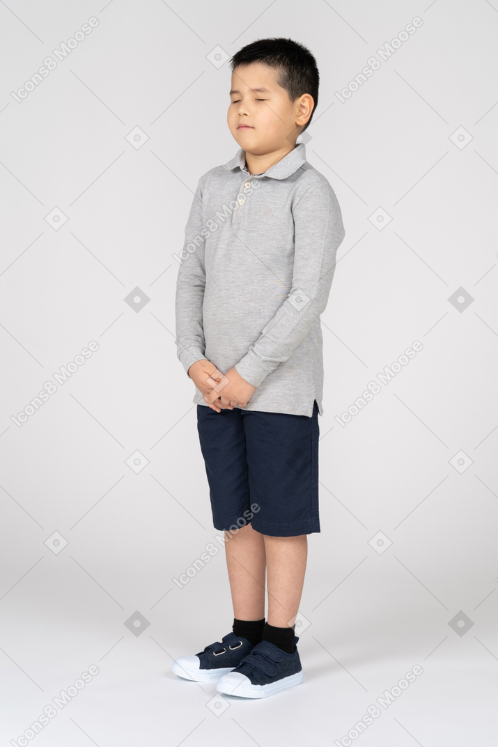 Child with closed eyes