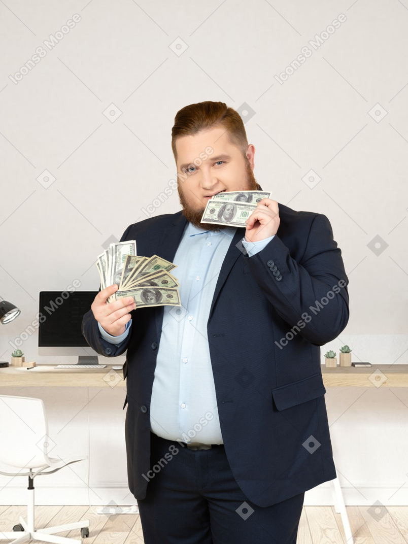 Businessman addicted to money