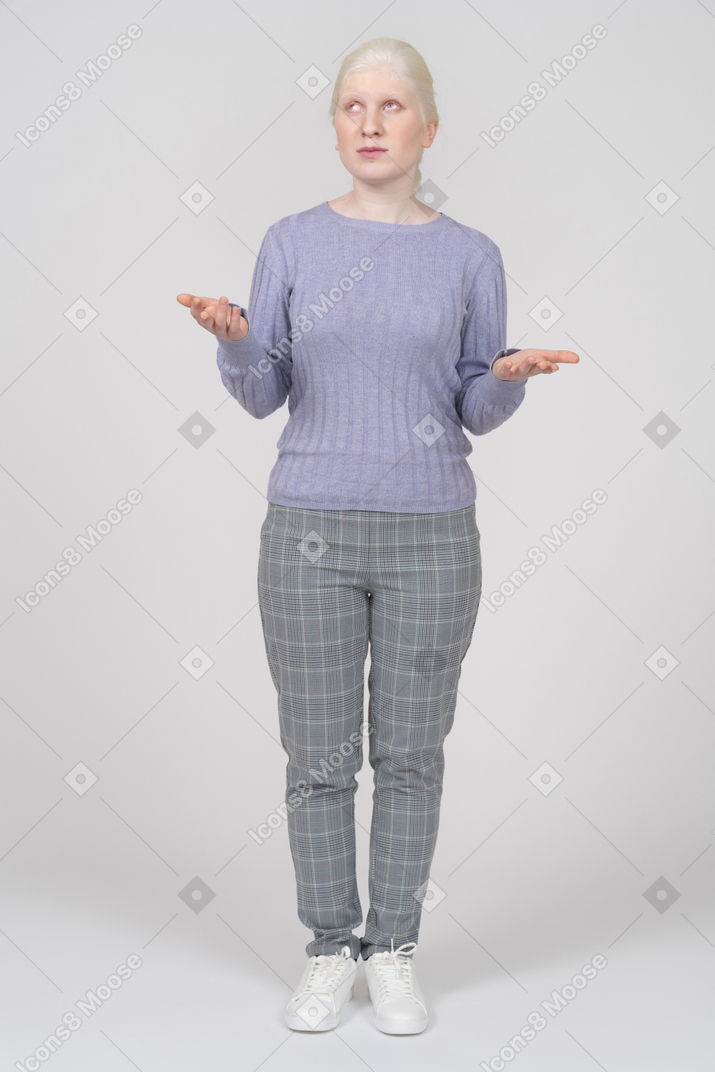 Young woman weighing her options