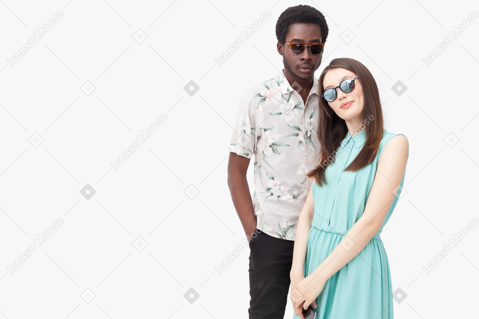 Good looking interracial couple