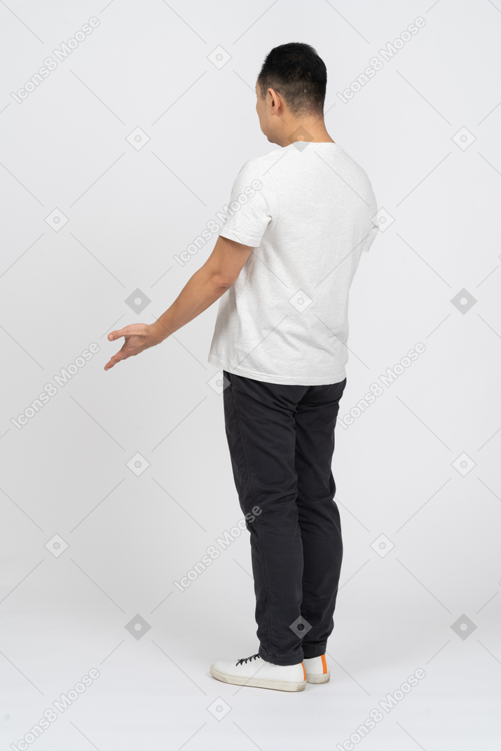 Side view of a confused man