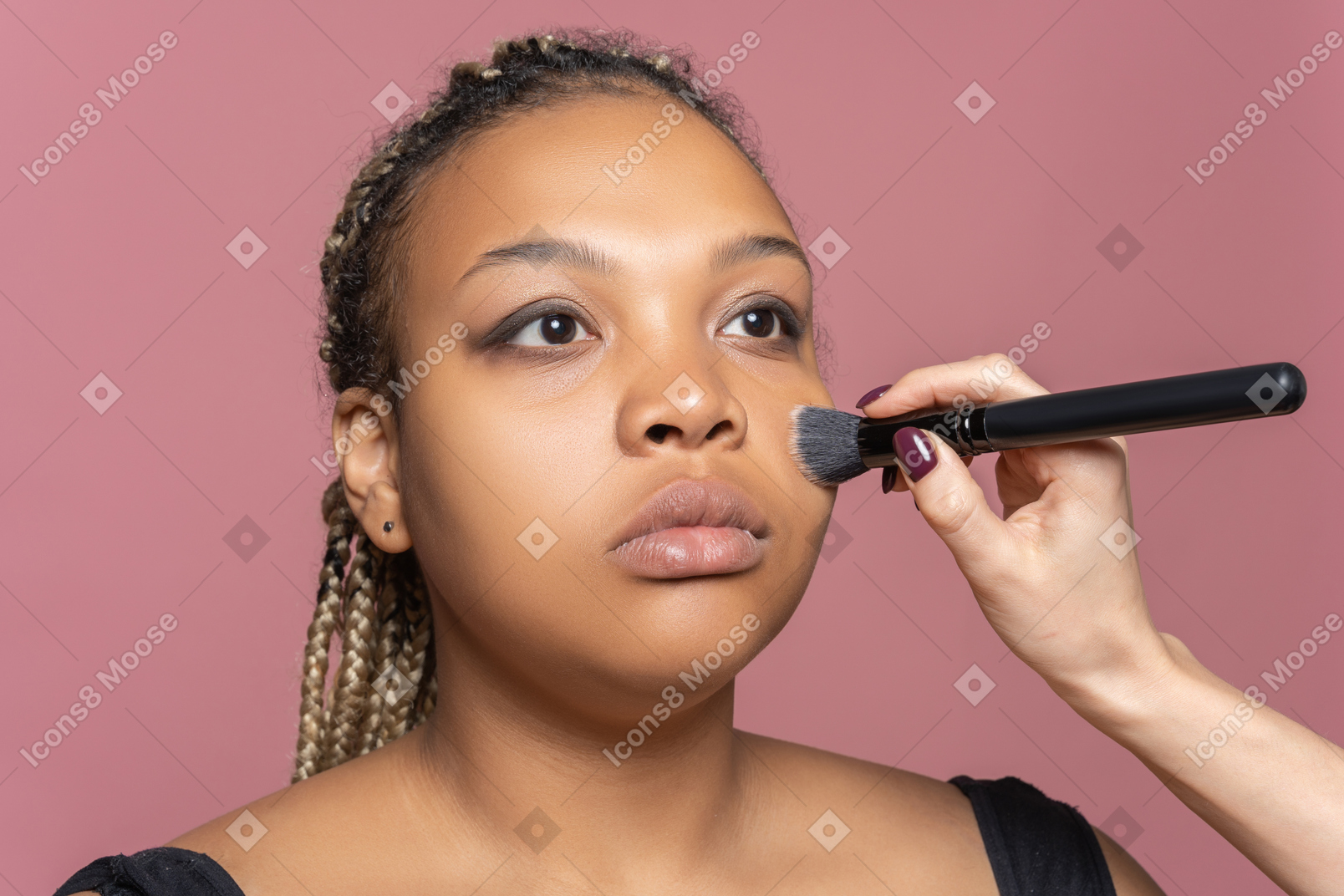 Applying foundation for even face tone