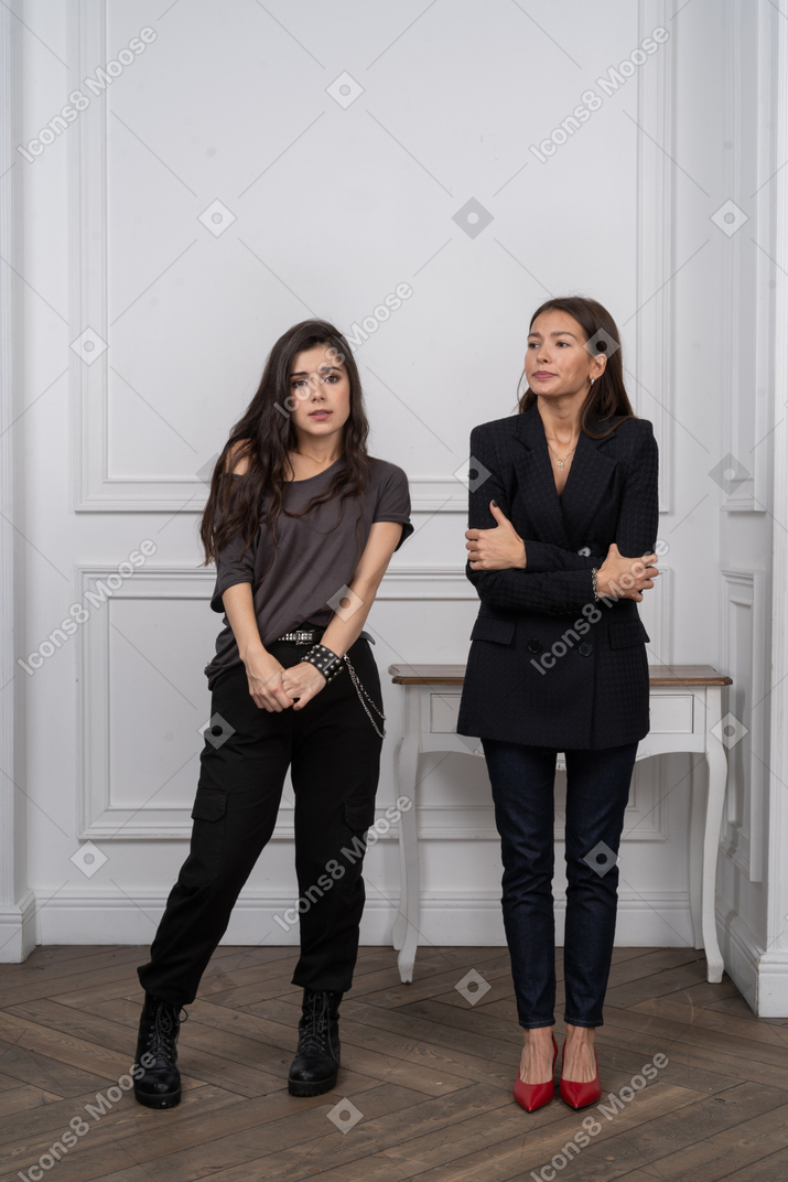 Two women feeling uncomfortable