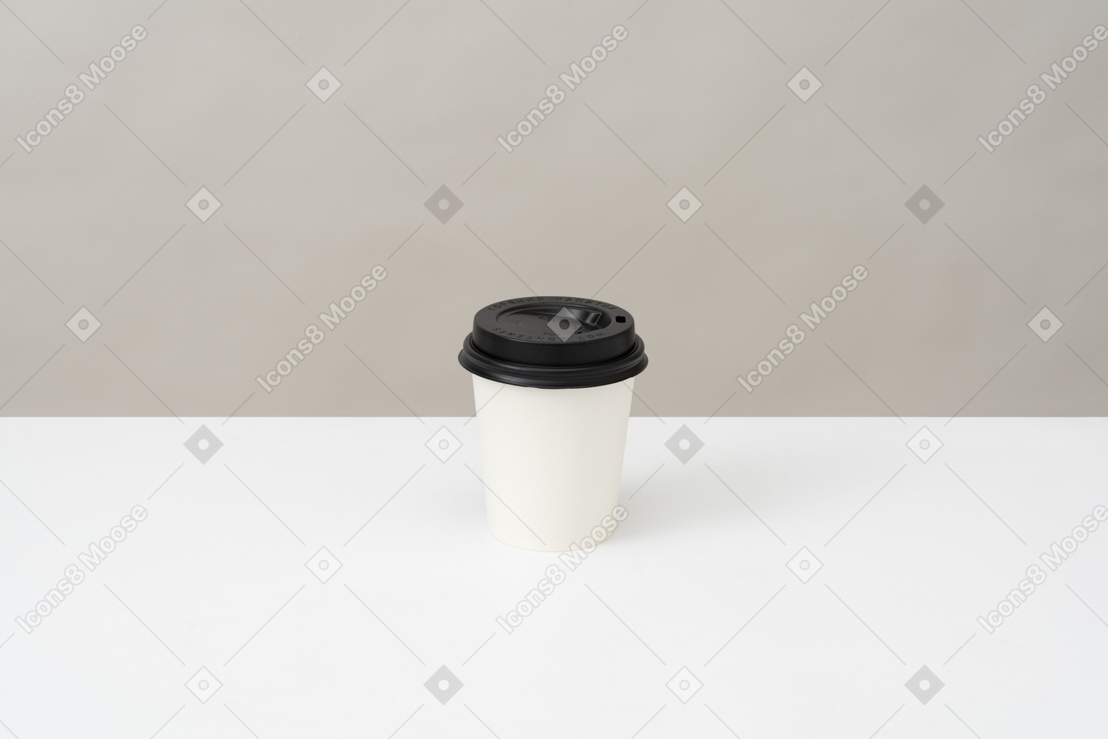 Plastic cup for hot drinks with a lid