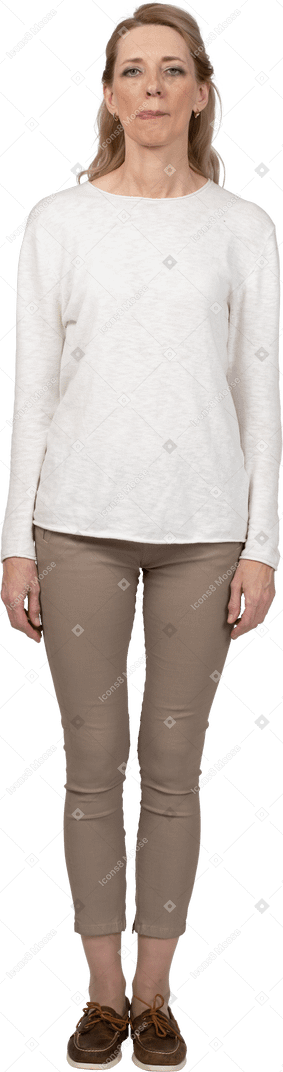 Woman in casual clothes standing