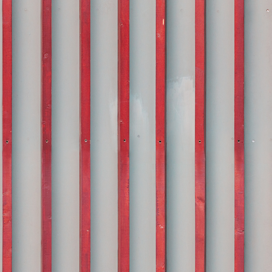 Red wooden boards on white background