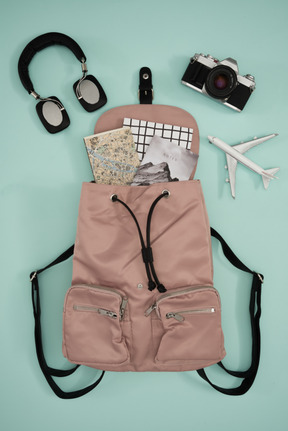 Backpack and travel accessories