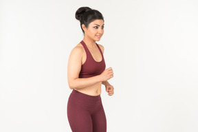 Indian girl in sportswear jogging