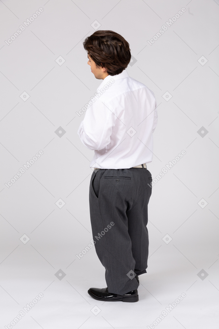 Back view of an office worker