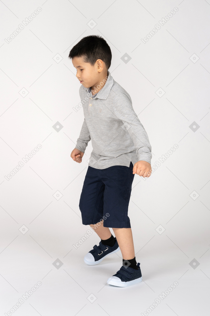 Running little boy