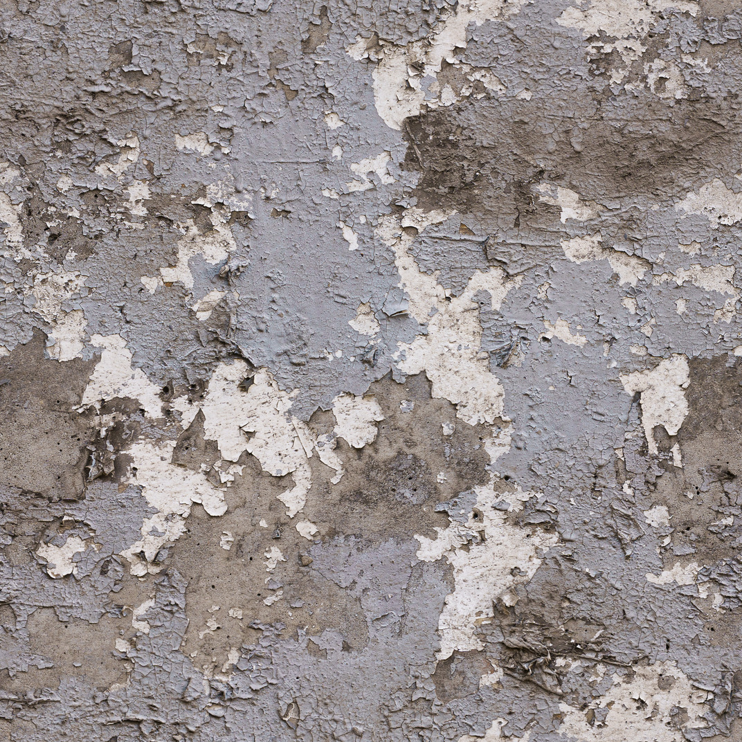 Gray cracked plaster layer