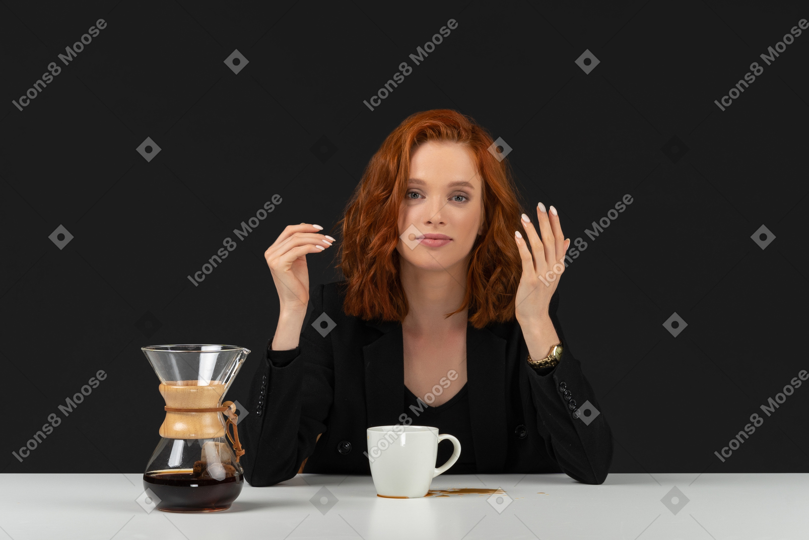 Cute woman having a coffee break