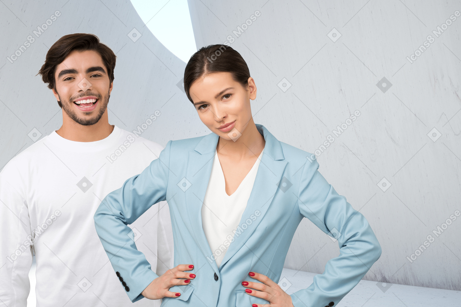 A man and a woman in an office