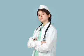 Attractive teenage in a doctor's outfit
