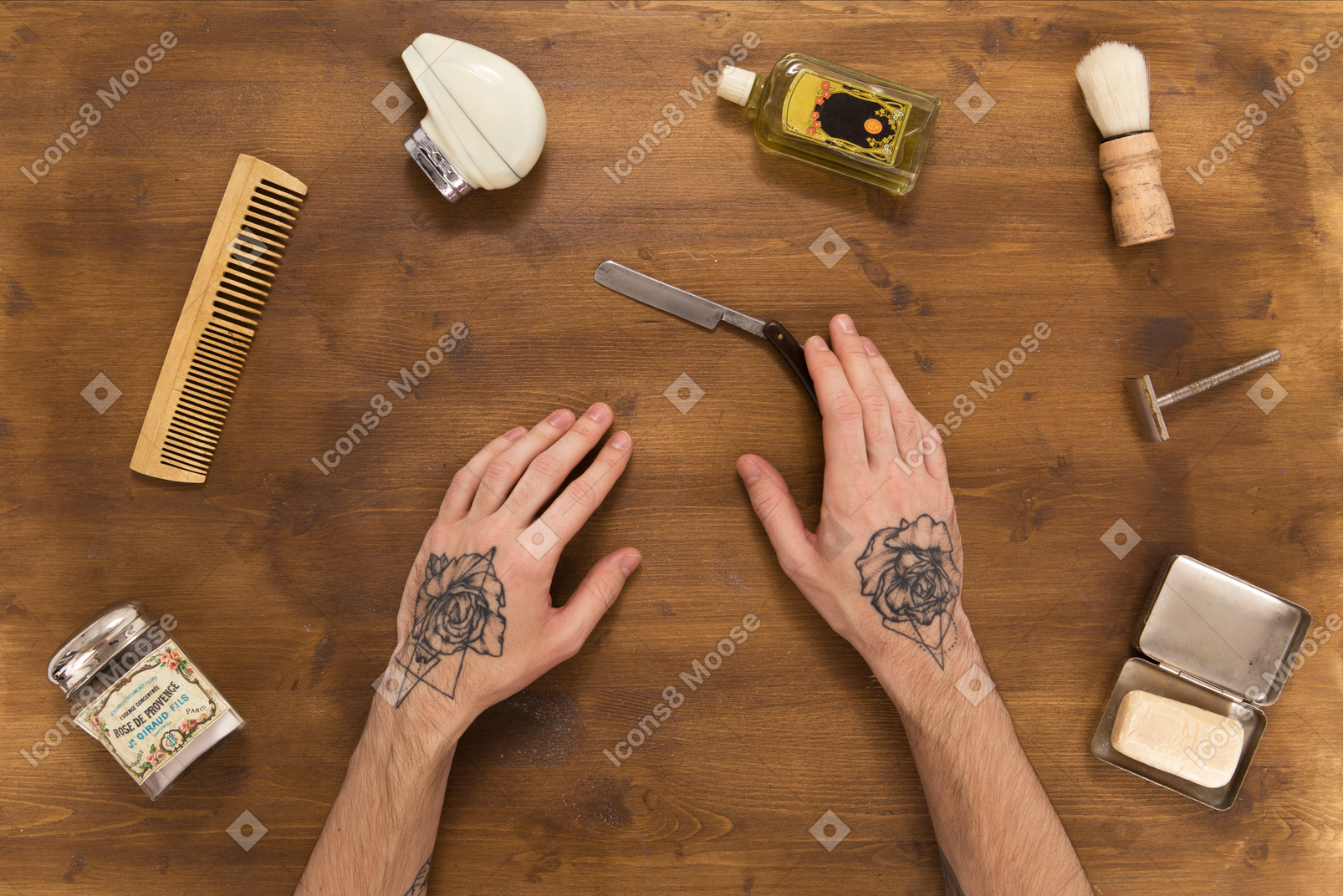 Male tattoed hands