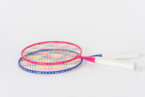 Tennis rackets on a white background