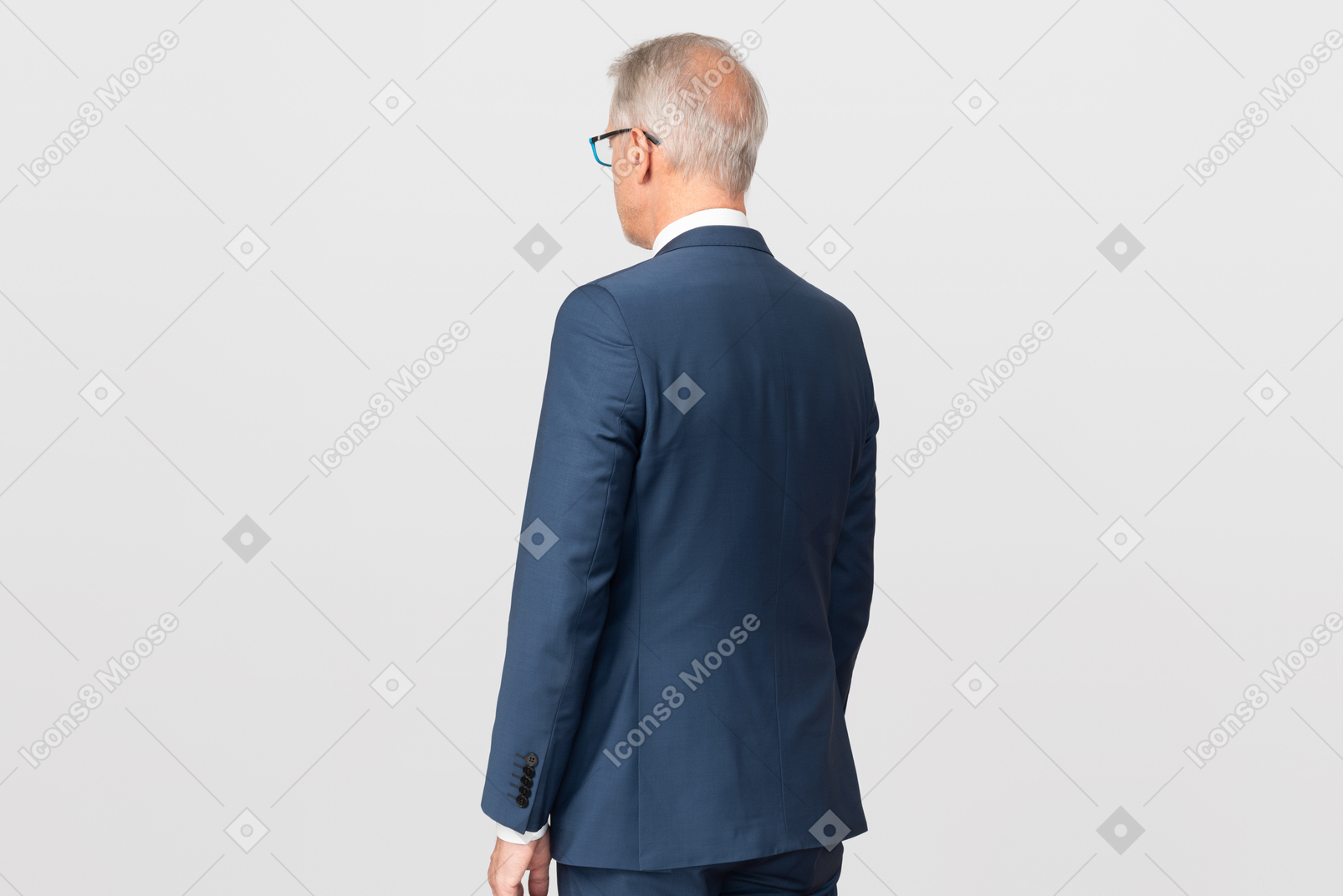 Middle aged man standing half sideways