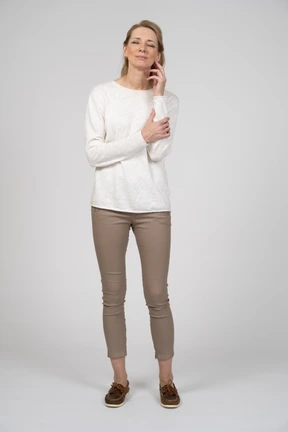 Woman in casual clothes standing