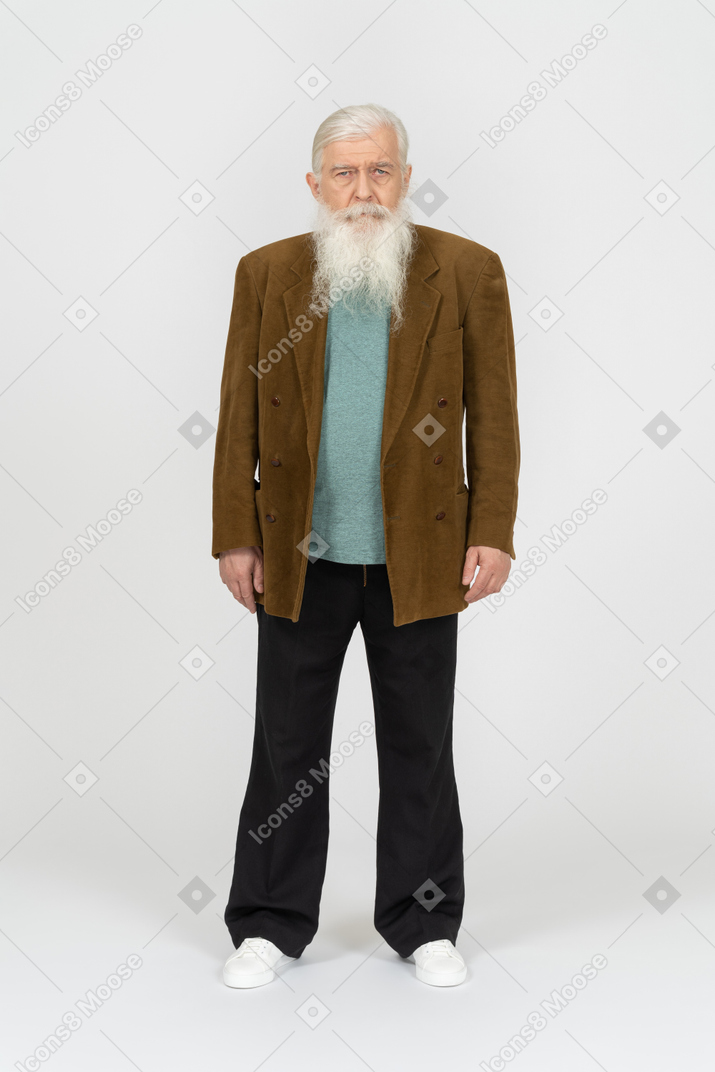 Portrait of an elderly man looking angry