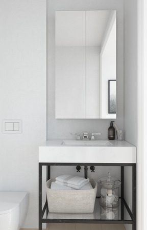 Bathroom with wash basin and toiletries