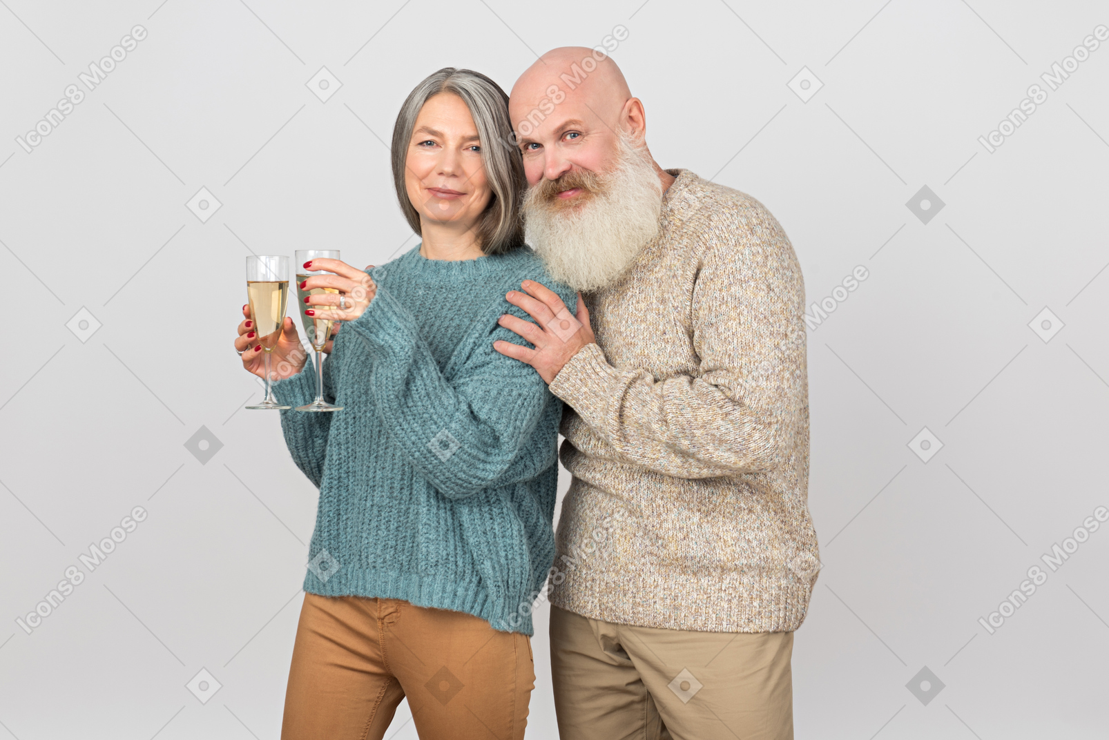 Elegant senior couple enjoying being together