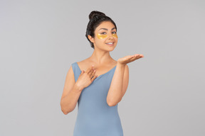 Young indian woman with eye patches on