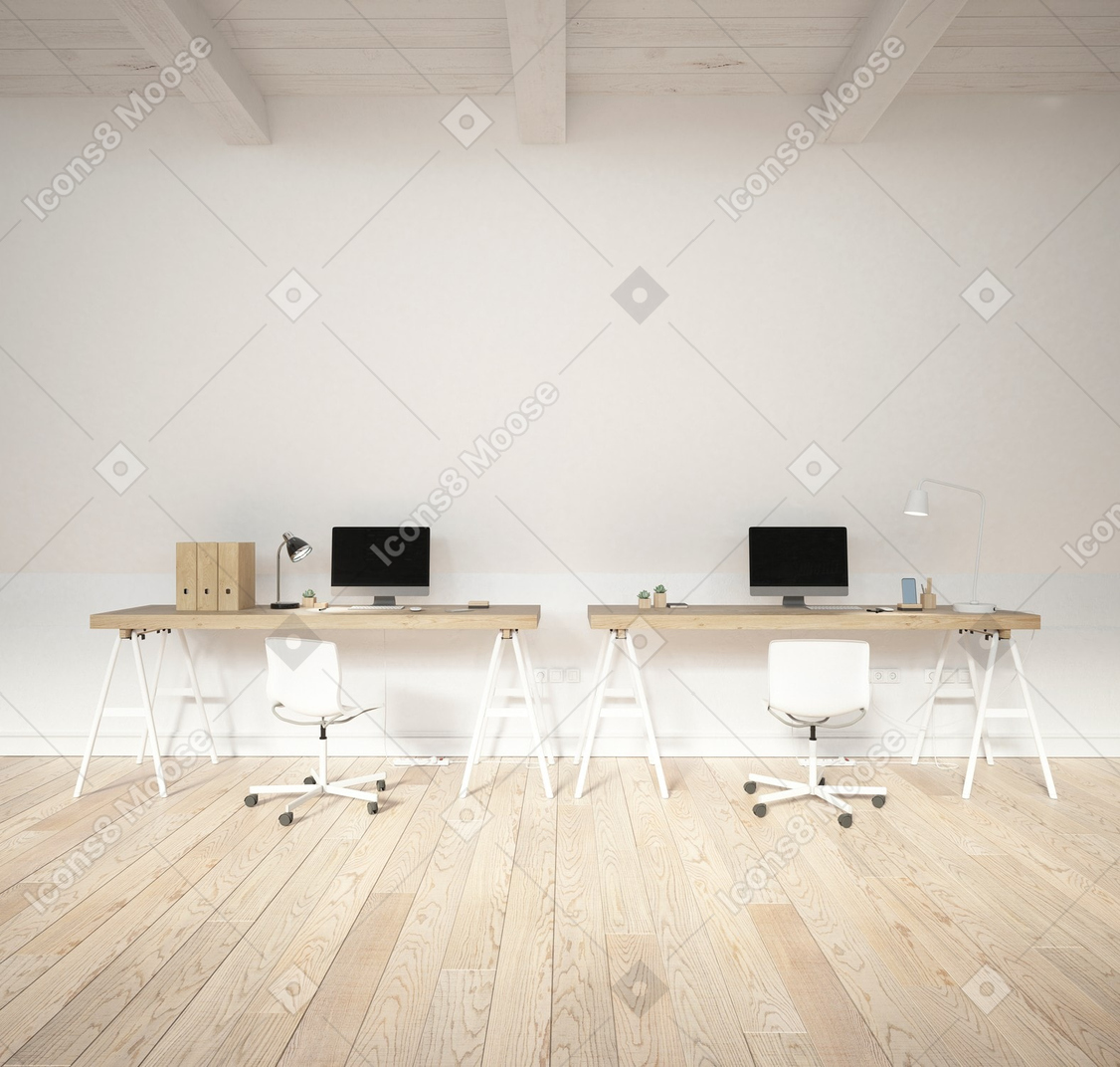 White wooden floor in a modern living room
