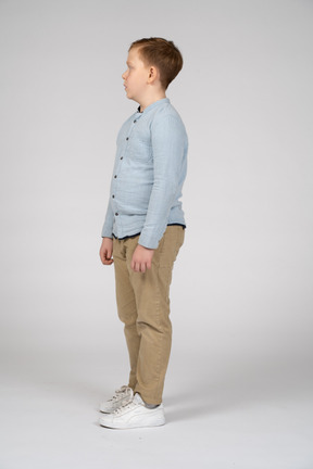 Side view of a boy in casual clothes