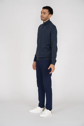 Man in black clothes standing