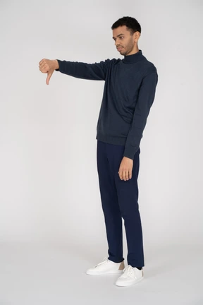 Man in black clothes standing