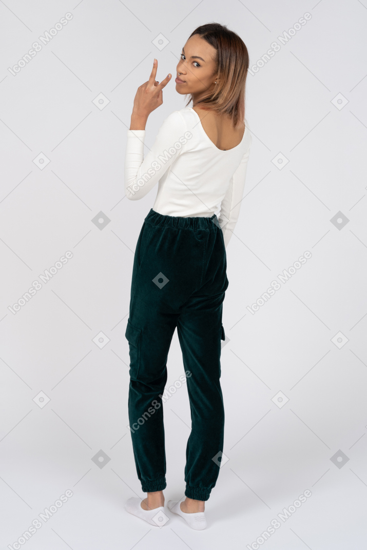 Woman in casual clothes standing