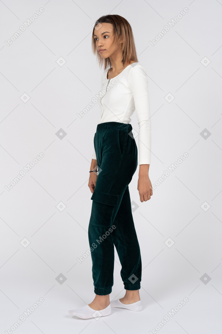 Woman in casual clothes standing