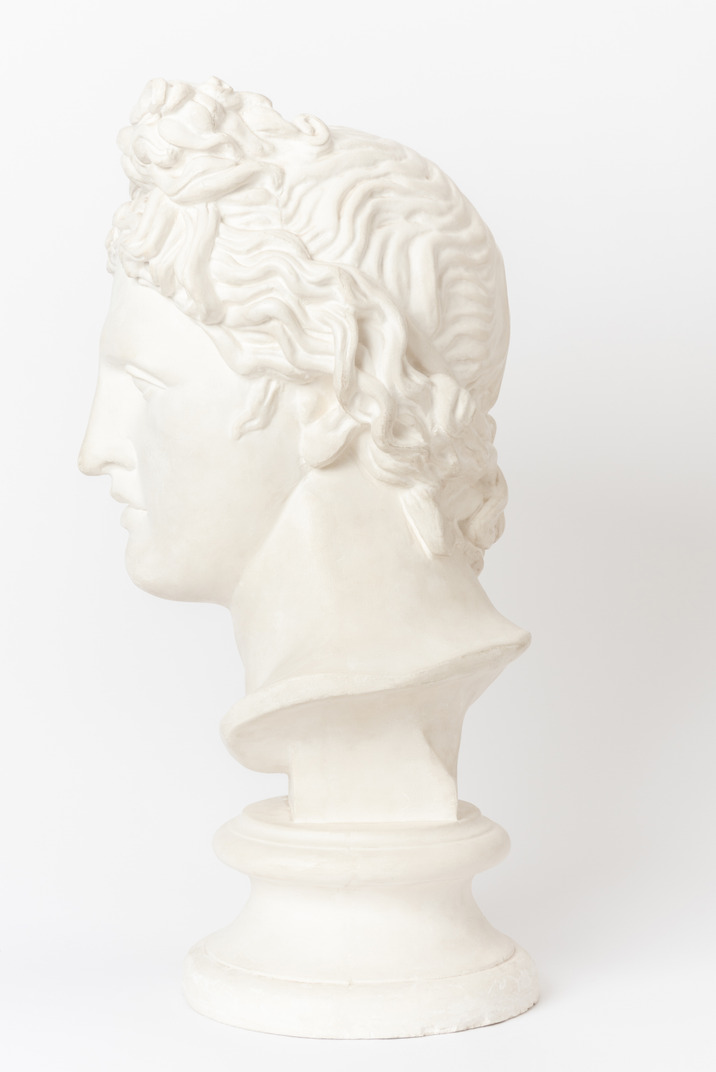 Carved male face in profile